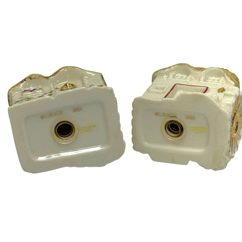 Vintage 2003 Lenox Irish Blessing Cottage Salt & Pepper Shakers Fine China‎